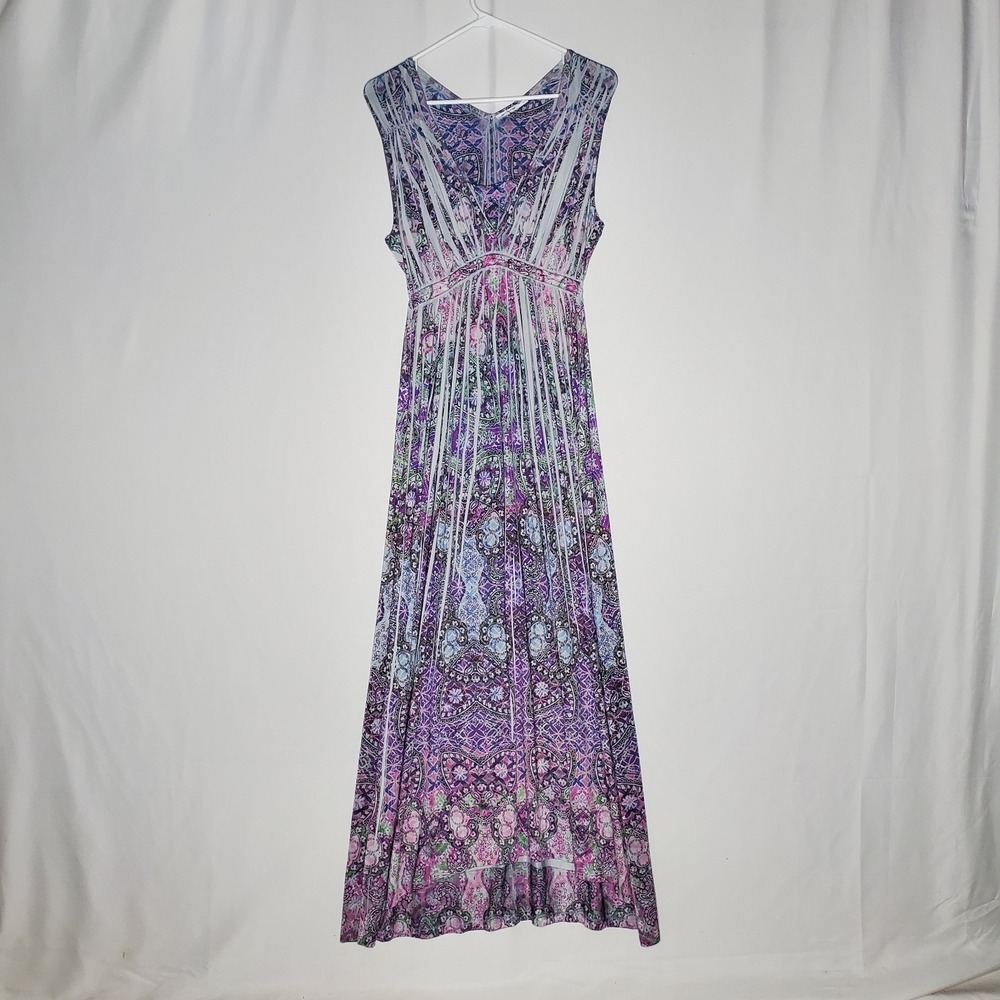 Y2K Sublimation Maxi Dress Small Romantic Whimsygoth Fairy Grunge 00s Purple